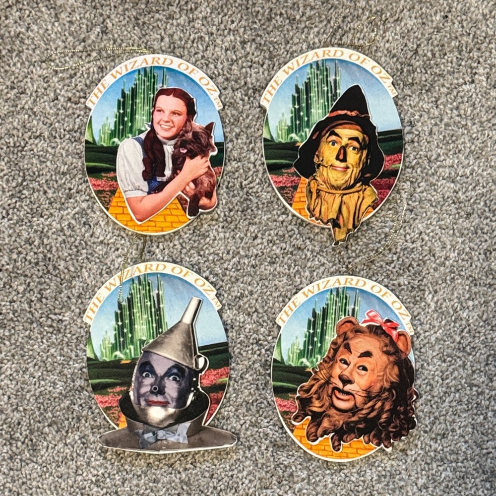 The Wizard of Oz Vintage 1997 Turner Entertainment Co. Ornaments Lot of 4